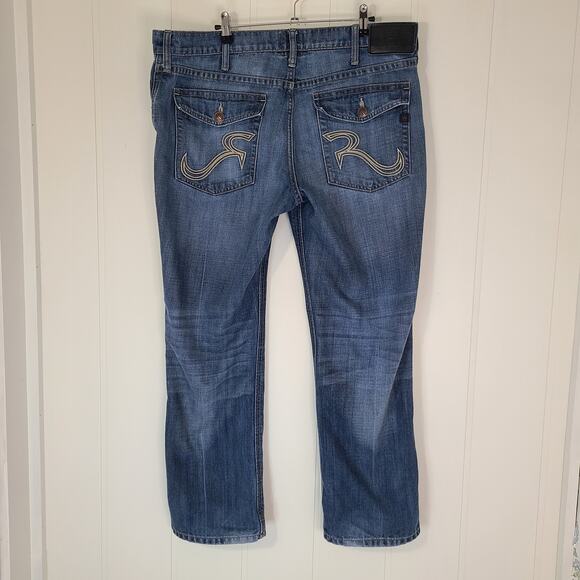 Rock & Republic Neil Jeans Men's 38 x 30 blue denim Relaxed Straight Leg Y2K - Picture 2 of 14